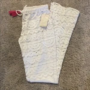 Miken Swim Cover-up Lace Pants White XS